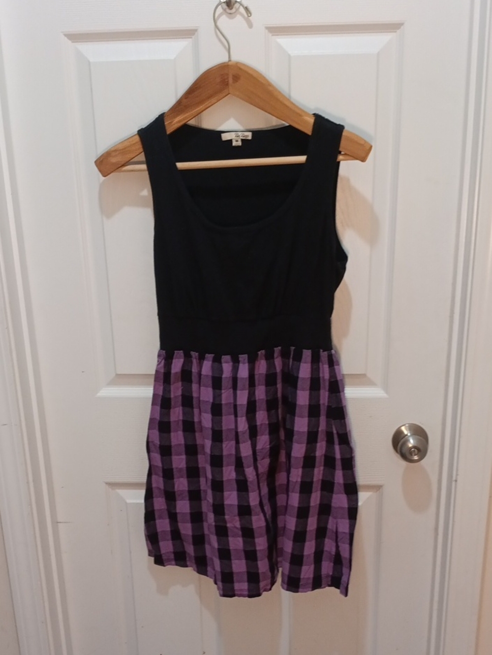 BeBop Black and Purple Plaid Mini Dress